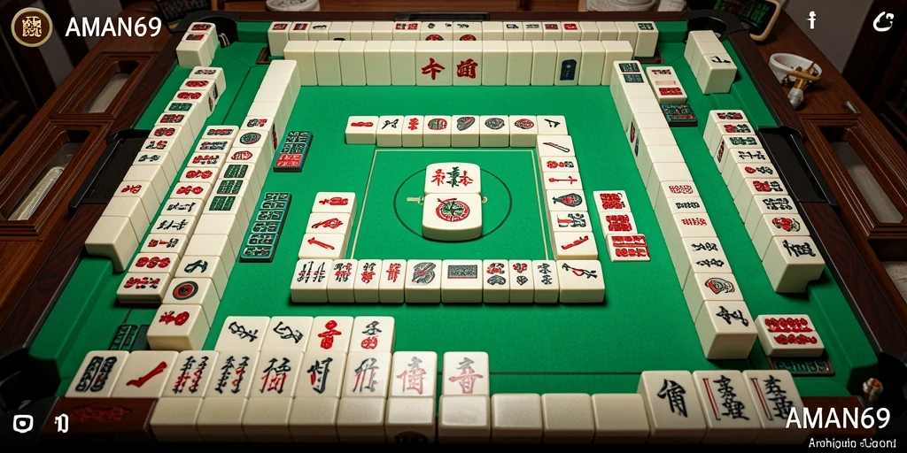 Screenshot gameplay AMAN69 menampilkan papan Mahjong yang menarik dan dinamis.