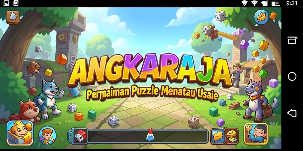 Screenshot gameplay ANGKARAJA menampilkan tantangan teka-teki menarik.