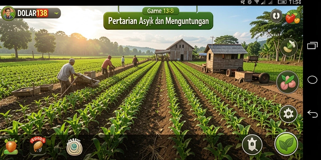 Tampilan permainan DOLAR138 yang menampilkan kebun yang subur.