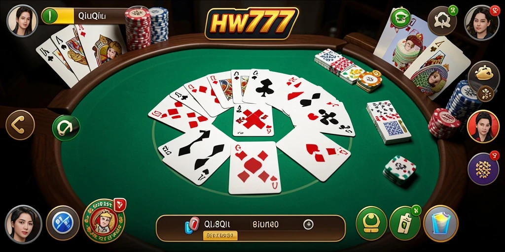 Tampilan gameplay seru dalam QiuQiu HW777.