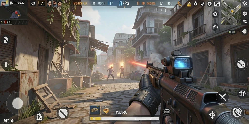 Gameplay aksi penuh ketegangan dari IND666 dalam mode FPS.