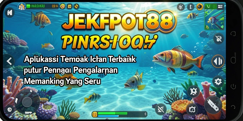 Screenshot JEKPOT88 menampilkan aksi seru saat menangkap ikan.
