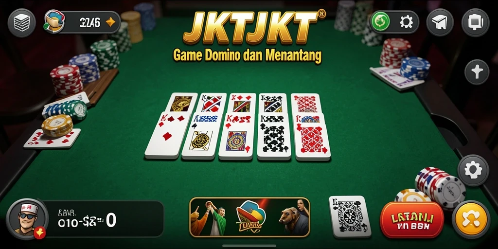 Screenshot gameplay JKTJKT yang menunjukkan serunya permainan Domino.