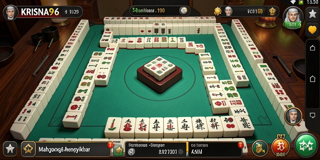 Tampilan gameplay Mahjong yang seru dan menyenangkan di KRISNA96.