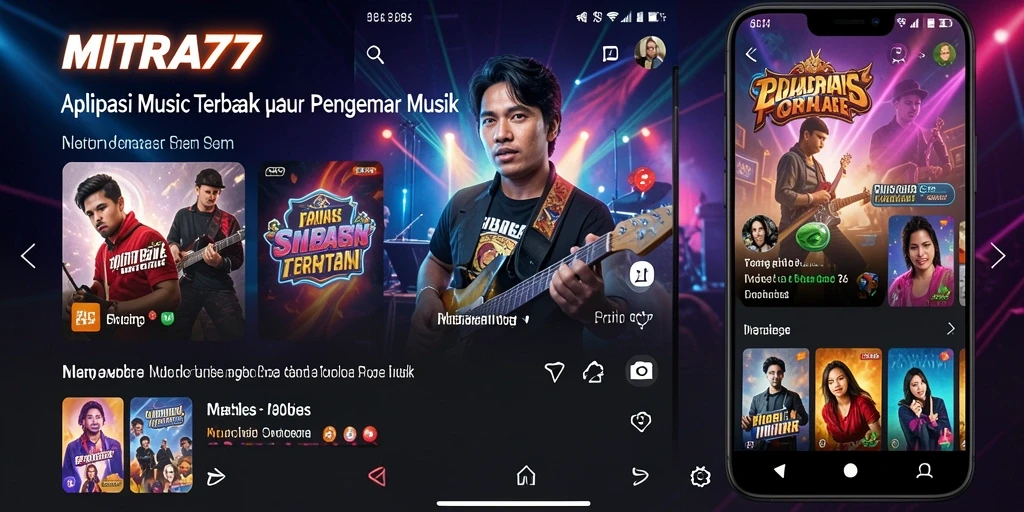Tampilan gameplay dari aplikasi Musik MITRA77 saat menikmati lagu.