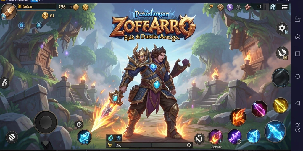 Gameplay seru ZOFAZA dalam dunia ARPG yang luas.
